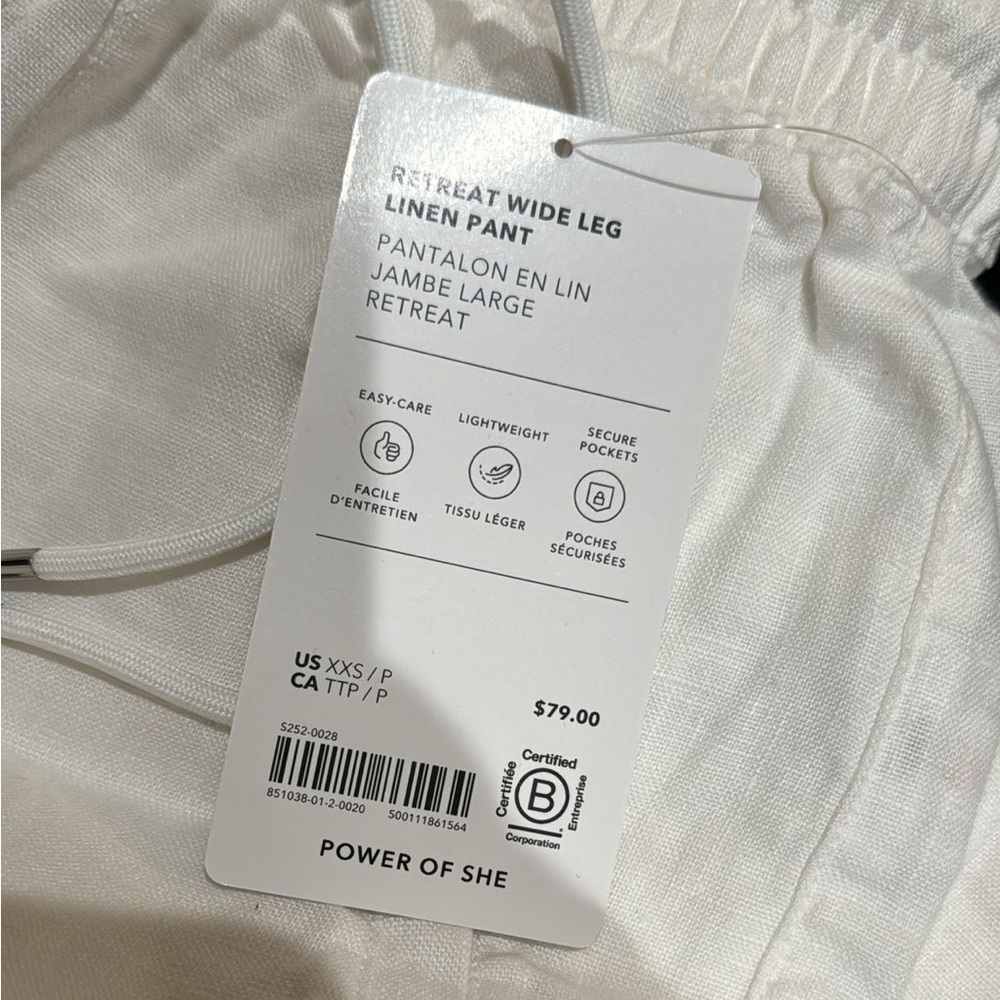 Athleta Retreat Wide Leg Linen Pant // Calla Lily - Picture 5 of 14